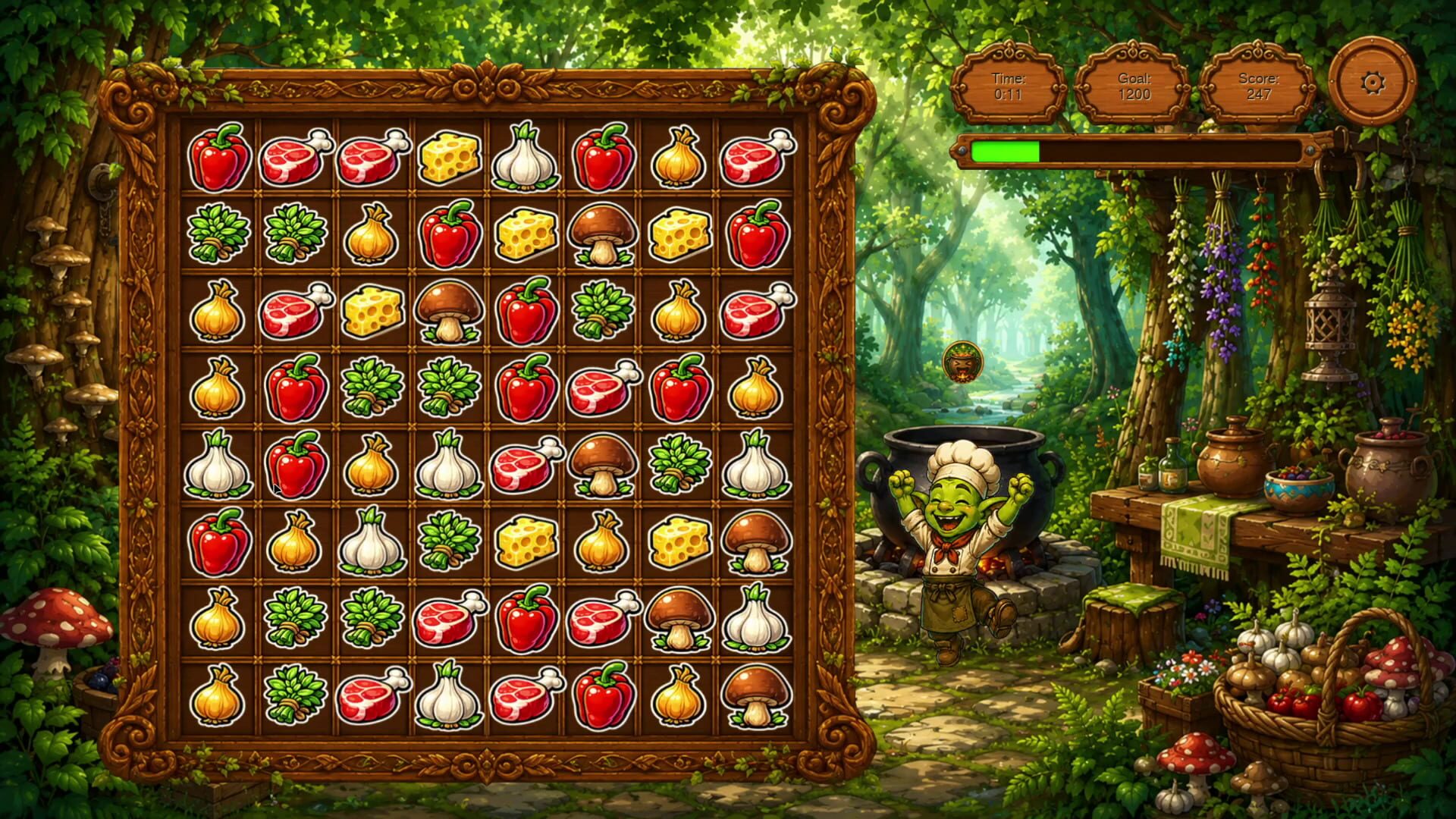 Goblin and Recipes: Match-3 Adventure screenshot 1
